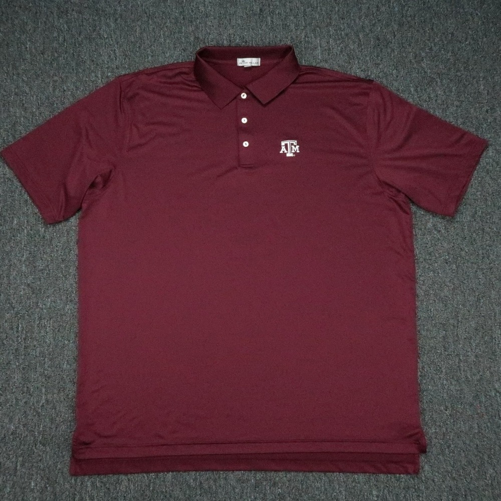 Texas A&M Aggies Shirt Men XXL Maroon Peter Millar Solid Performance Jersey Polo